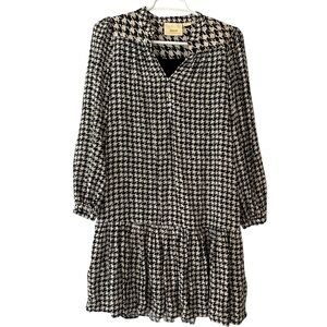 Anthropologie Maeve - Black and White Sterling Houndstooth Tunic Dress X-Small